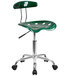 Flash Furniture LF-214-GREEN-GG Green Office / Task Chair with Tractor Seat and Chrome Frame Main Thumbnail 1
