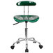 Flash Furniture LF-214-GREEN-GG Green Office / Task Chair with Tractor Seat and Chrome Frame Main Thumbnail 4