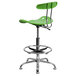 Flash Furniture LF-215-SPICYLIME-GG Spicy Lime Drafting Stool with Tractor Seat and Chrome Frame Main Thumbnail 3