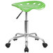 Flash Furniture LF-214A-SPICYLIME-GG Spicy Lime Green Office Stool with Tractor Seat and Chrome Frame Main Thumbnail 1