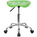 Flash Furniture LF-214A-SPICYLIME-GG Spicy Lime Green Office Stool with Tractor Seat and Chrome Frame Main Thumbnail 4