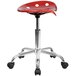 Flash Furniture LF-214A-WINERED-GG Wine Red Office Stool with Tractor Seat and Chrome Frame Main Thumbnail 2
