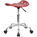 Flash Furniture LF-214A-WINERED-GG Wine Red Office Stool with Tractor Seat and Chrome Frame Main Thumbnail 3