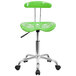 Flash Furniture LF-214-APPLEGREEN-GG Apple Green Office / Task Chair with Tractor Seat and Chrome Frame Main Thumbnail 4