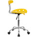 Flash Furniture LF-214-YELLOW-GG Yellow Office / Task Chair with Tractor Seat and Chrome Frame Main Thumbnail 2