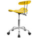 Flash Furniture LF-214-YELLOW-GG Yellow Office / Task Chair with Tractor Seat and Chrome Frame Main Thumbnail 3