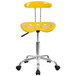 Flash Furniture LF-214-YELLOW-GG Yellow Office / Task Chair with Tractor Seat and Chrome Frame Main Thumbnail 4