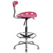 Flash Furniture LF-215-PINK-GG Pink Drafting Stool with Tractor Seat and Chrome Frame Main Thumbnail 2