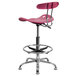 Flash Furniture LF-215-PINK-GG Pink Drafting Stool with Tractor Seat and Chrome Frame Main Thumbnail 3