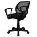 Flash Furniture WA-3074-BK-A-GG Mid-Back Black Mesh Office / Task Chair with Nylon Frame, Swivel Base, and Polyurethane Arms Main Thumbnail 3