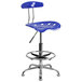 Flash Furniture LF-215-NAUTICALBLUE-GG Nautical Blue Drafting Stool with Tractor Seat and Chrome Frame Main Thumbnail 1