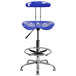 Flash Furniture LF-215-NAUTICALBLUE-GG Nautical Blue Drafting Stool with Tractor Seat and Chrome Frame Main Thumbnail 4