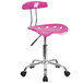 Flash Furniture LF-214-CANDYHEART-GG Candyheart Pink Office / Task Chair with Tractor Seat and Chrome Frame Main Thumbnail 1