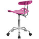 Flash Furniture LF-214-CANDYHEART-GG Candyheart Pink Office / Task Chair with Tractor Seat and Chrome Frame Main Thumbnail 3
