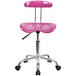 Flash Furniture LF-214-CANDYHEART-GG Candyheart Pink Office / Task Chair with Tractor Seat and Chrome Frame Main Thumbnail 4