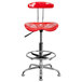 Flash Furniture LF-215-RED-GG Red Drafting Stool with Tractor Seat and Chrome Frame Main Thumbnail 4
