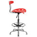 Flash Furniture LF-215-CHERRYTOMATO-GG Cherry Tomato Drafting Stool with Tractor Seat and Chrome Frame Main Thumbnail 2