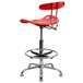 Flash Furniture LF-215-CHERRYTOMATO-GG Cherry Tomato Drafting Stool with Tractor Seat and Chrome Frame Main Thumbnail 3