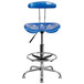 Flash Furniture LF-215-BRIGHTBLUE-GG Bright Blue Drafting Stool with Tractor Seat and Chrome Frame Main Thumbnail 4