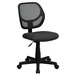 Flash Furniture WA-3074-GY-GG Mid-Back Gray Mesh Office / Task Chair with Nylon Frame and Swivel Base Main Thumbnail 1