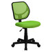 Flash Furniture WA-3074-GN-GG Mid-Back Green Mesh Office / Task Chair with Nylon Frame and Swivel Base Main Thumbnail 1