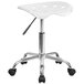 Flash Furniture LF-214A-WHITE-GG White Office Stool with Tractor Seat and Chrome Frame Main Thumbnail 1
