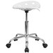 Flash Furniture LF-214A-WHITE-GG White Office Stool with Tractor Seat and Chrome Frame Main Thumbnail 2