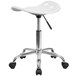 Flash Furniture LF-214A-WHITE-GG White Office Stool with Tractor Seat and Chrome Frame Main Thumbnail 3