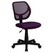 Flash Furniture WA-3074-PUR-GG Mid-Back Purple Mesh Office / Task Chair with Nylon Frame and Swivel Base Main Thumbnail 1