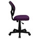 Flash Furniture WA-3074-PUR-GG Mid-Back Purple Mesh Office / Task Chair with Nylon Frame and Swivel Base Main Thumbnail 2