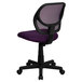 Flash Furniture WA-3074-PUR-GG Mid-Back Purple Mesh Office / Task Chair with Nylon Frame and Swivel Base Main Thumbnail 3