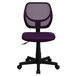 Flash Furniture WA-3074-PUR-GG Mid-Back Purple Mesh Office / Task Chair with Nylon Frame and Swivel Base Main Thumbnail 4
