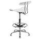 Flash Furniture LF-215-WHITE-GG White Drafting Stool with Tractor Seat and Chrome Frame Main Thumbnail 3