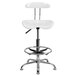 Flash Furniture LF-215-WHITE-GG White Drafting Stool with Tractor Seat and Chrome Frame Main Thumbnail 4