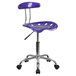 Flash Furniture LF-214-VIOLET-GG Violet Office / Task Chair with Tractor Seat and Chrome Frame Main Thumbnail 1