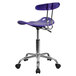 Flash Furniture LF-214-VIOLET-GG Violet Office / Task Chair with Tractor Seat and Chrome Frame Main Thumbnail 3