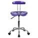 Flash Furniture LF-214-VIOLET-GG Violet Office / Task Chair with Tractor Seat and Chrome Frame Main Thumbnail 4