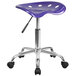 Flash Furniture LF-214A-VIOLET-GG Violet Office Stool with Tractor Seat and Chrome Frame Main Thumbnail 1