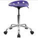 Flash Furniture LF-214A-VIOLET-GG Violet Office Stool with Tractor Seat and Chrome Frame Main Thumbnail 2