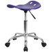 Flash Furniture LF-214A-VIOLET-GG Violet Office Stool with Tractor Seat and Chrome Frame Main Thumbnail 3