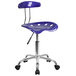 Flash Furniture LF-214-DEEPBLUE-GG Deep Blue Office / Task Chair with Tractor Seat and Chrome Frame Main Thumbnail 1