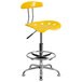 Flash Furniture LF-215-YELLOW-GG Yellow Drafting Stool with Tractor Seat and Chrome Frame Main Thumbnail 1
