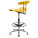 Flash Furniture LF-215-YELLOW-GG Yellow Drafting Stool with Tractor Seat and Chrome Frame Main Thumbnail 3