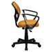 Flash Furniture WA-3074-OR-A-GG Mid-Back Orange Mesh Office / Task Chair with Nylon Frame, Swivel Base, and Polyurethane Arms Main Thumbnail 2