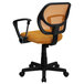 Flash Furniture WA-3074-OR-A-GG Mid-Back Orange Mesh Office / Task Chair with Nylon Frame, Swivel Base, and Polyurethane Arms Main Thumbnail 3