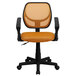 Flash Furniture WA-3074-OR-A-GG Mid-Back Orange Mesh Office / Task Chair with Nylon Frame, Swivel Base, and Polyurethane Arms Main Thumbnail 4