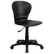 Flash Furniture RUT-A103-BK-GG Mid-Back Black Plastic Office / Task Chair with Nylon Frame and Swivel Base Main Thumbnail 1
