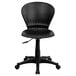 Flash Furniture RUT-A103-BK-GG Mid-Back Black Plastic Office / Task Chair with Nylon Frame and Swivel Base Main Thumbnail 4