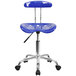 Flash Furniture LF-214-NAUTICALBLUE-GG Nautical Blue Office / Task Chair with Tractor Seat and Chrome Frame Main Thumbnail 4