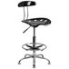 Flash Furniture LF-215-BLK-GG Black Drafting Stool with Tractor Seat and Chrome Frame Main Thumbnail 1